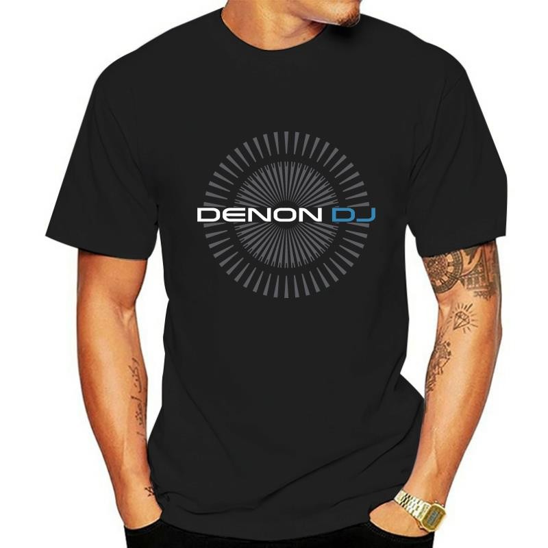 Denon Dj Nam Đen Thiết Kế Phong Cách Mới Thời Trang Tay Ngắn Hoạt Hình Hip Hop Áo Đảng Nhà Nhạc Tech