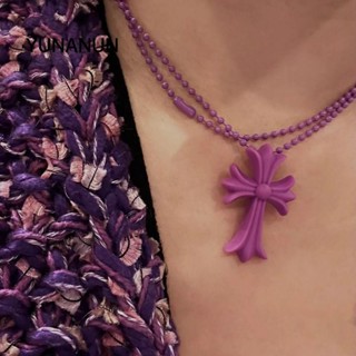 Vòng cổ Mân Côi YUNAUN, Vòng cổ chéo 65CM phù hợp, Món quà trang sức tôn giáo Hip Hop Punk Choker