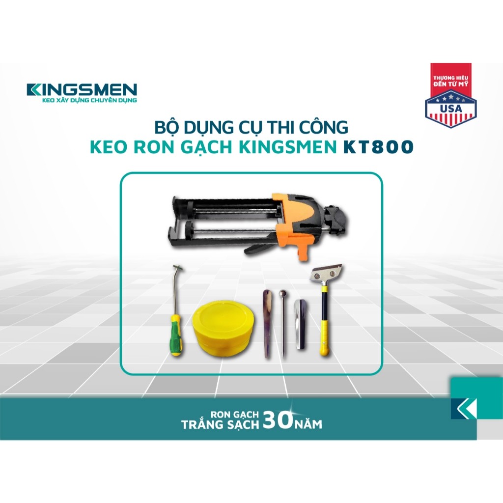 Bộ dụng cụ chuyên dụng bơm keo ron gạch Epoxy, Dụng cụ thi công keo ron gạch Kingsmen
