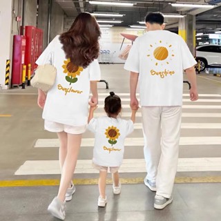 Áo thun gia đình tay ngắn cổ tròn, áo đồng phục gia đình unisex nam nữ in 2 mặt hoạ tiết sắc nét chất thun dày mịn