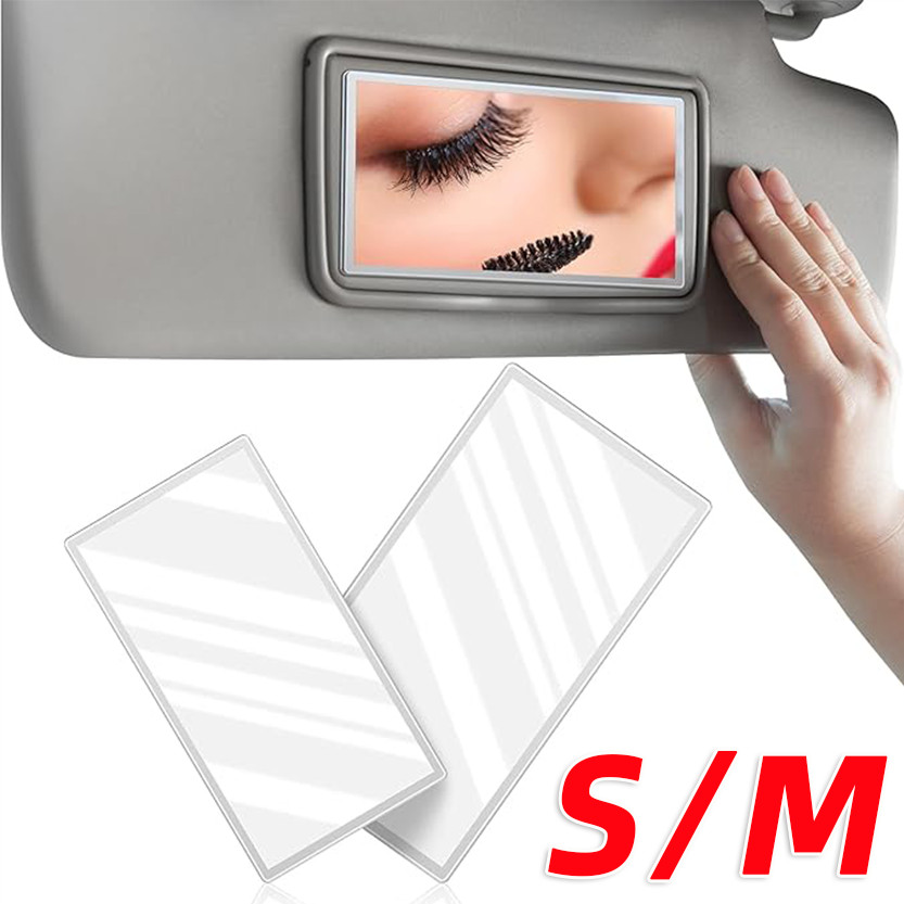 Gương trang điểm tấm che nắng ô tô S / M / Gương nội thất ô tô bằng thép không gỉ / Đồ dùng ô tô di động