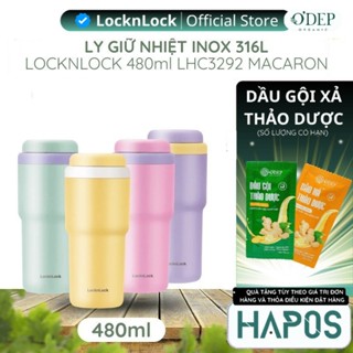  Ly giữ nhiệt LocknLock 480ml Chính hãng Inox 316L chống ăn mòn nắp bật miệng rộng LHC3292 -  HAPOS HOME 