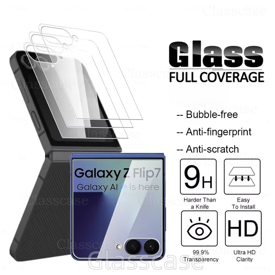 2 Chiếc Kính Bảo Vệ Cho Samsung Galaxy Z Flip 7 6 FE 7FE Flip7 Flip7FE Flip6 ZFlip7 ZFlip7FE ZFlip6 
