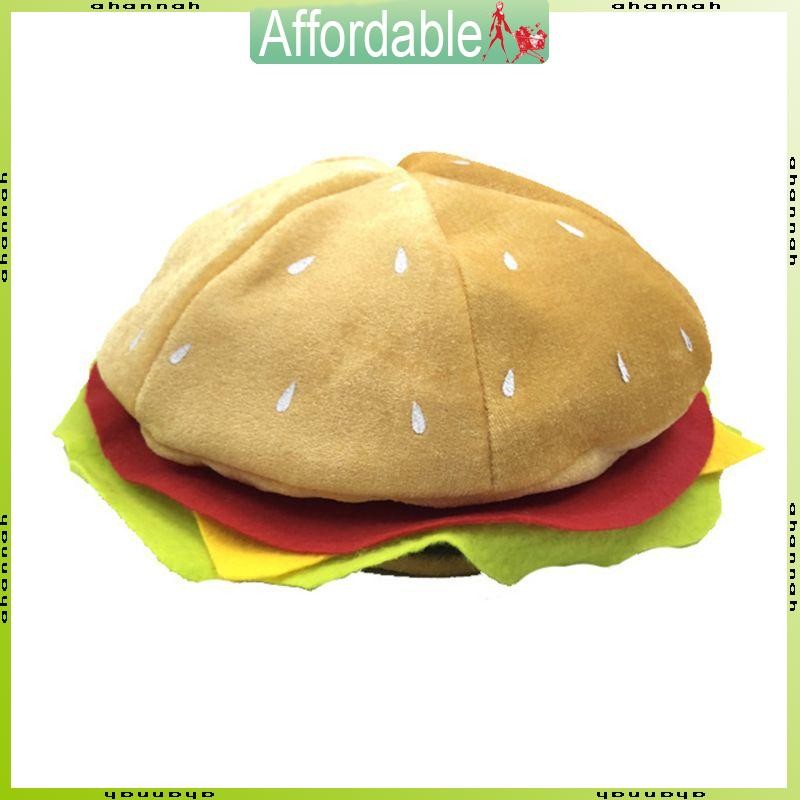 Adult Kids Funny Fast  Fancy Hat Hamburger Shaped Carnival Halloween Costume
