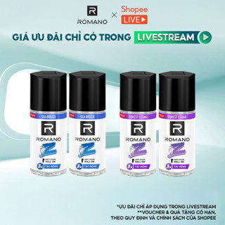Combo 2 Lăn khử mùi nam ngăn vệt ố vàng Romano Gen Z / kháng khuẩn & khô thoáng ( 40ml / 50ml / 65ml x 2 ) - Live