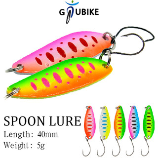 GTUBIKE - Bộ 5 Muỗng Mồi Cứng Kim Loại 40mm 5g Nhiều Màu Sắc, Phù Hợp Cho Swimbait