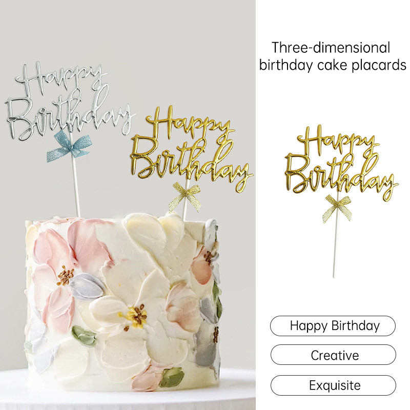 COD🌼🌼Plugin bánh sinh nhật vui vẻ 3D Plugin bánh sinh nhật bằng nhựa Plugin trang trí bánh