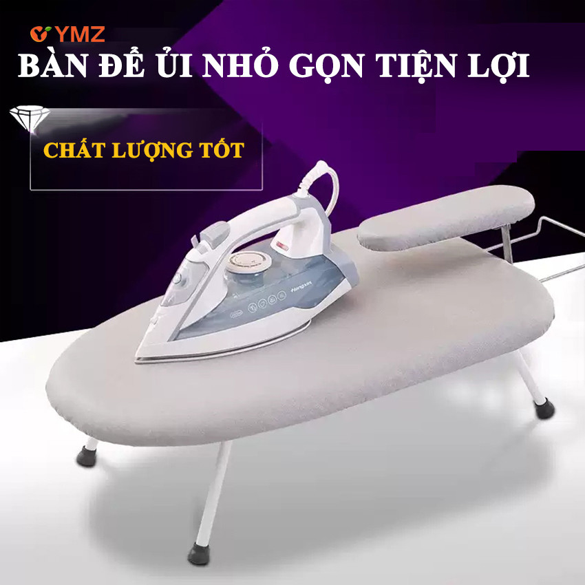 Bàn để ủi đồ YMZ Bàn ủi quần áo gấp gọn chân inox chắc chắn bề mặt bằng phẳng chỗ để bàn ủi tiện lợi
