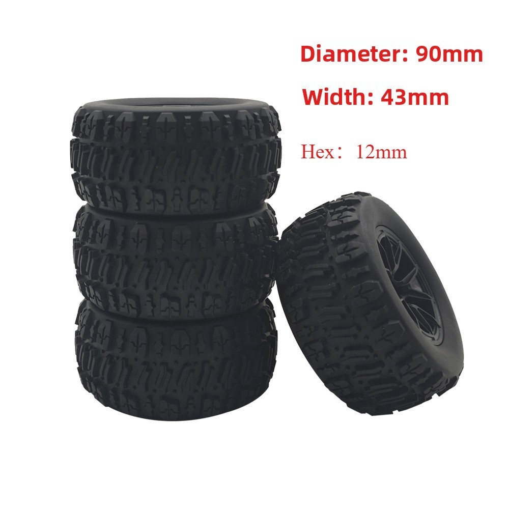 4 Bánh Xe Lốp Cho SCY 16101 16102 16103 Pro MJX Hyper Go 14210 16210 1 / 12 1 / 14 1 / 16 1 / 18 RC 
