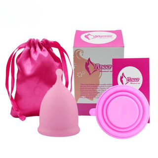 Cốc Nguyệt San Bằng Silicone mầu hồng Mềm Có Thể Tái Sử Dụng Dành Cho Nữ