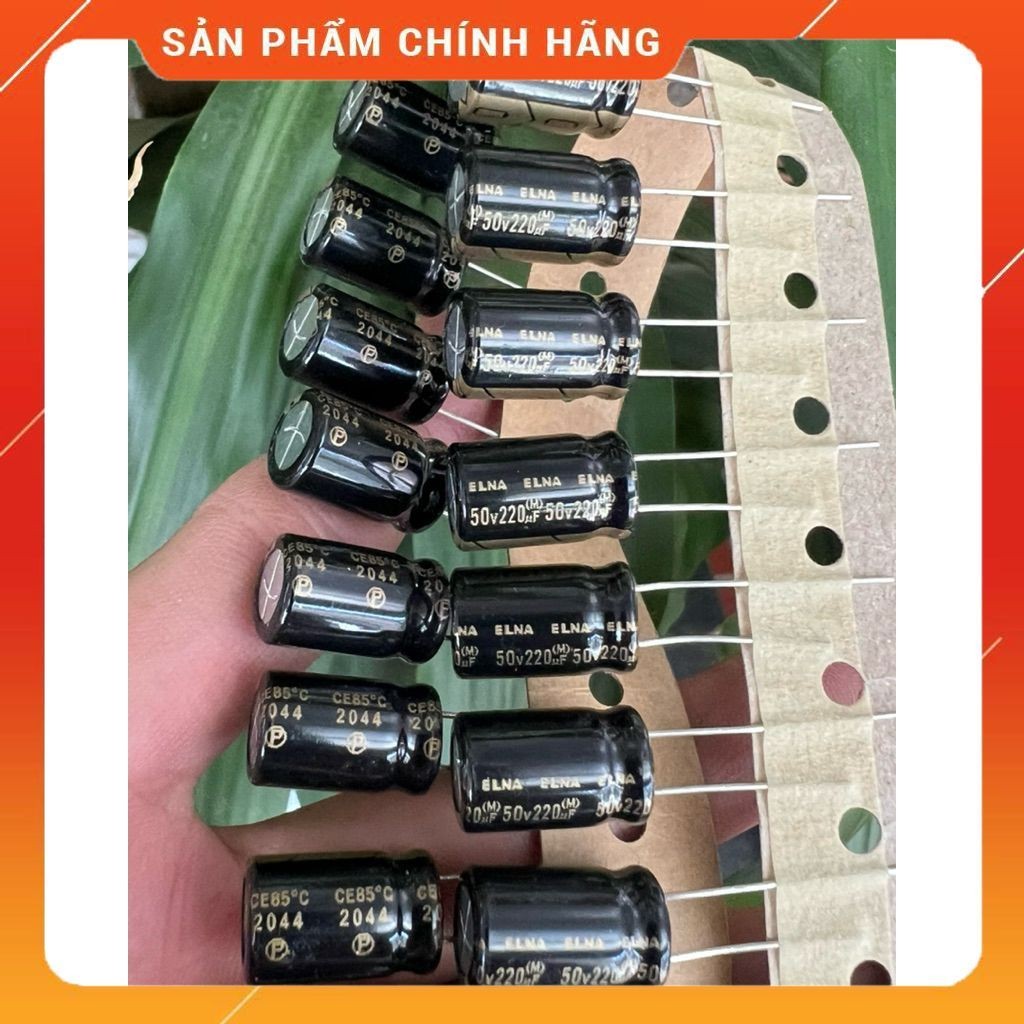 [ 100 con ] TỤ ELNA RFO II 50V 220UF 50V , 50V220UF , 220UF50V , 220UF 50V ( 10x16mm ) Tụ audio elna
