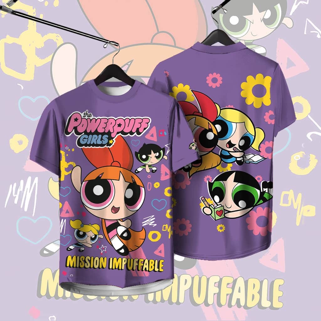 Mùa hè 2026 Phong cách mới Powerpuff Girls Anime Unisex Áo ngắn tay - Thoải mái thoáng khí