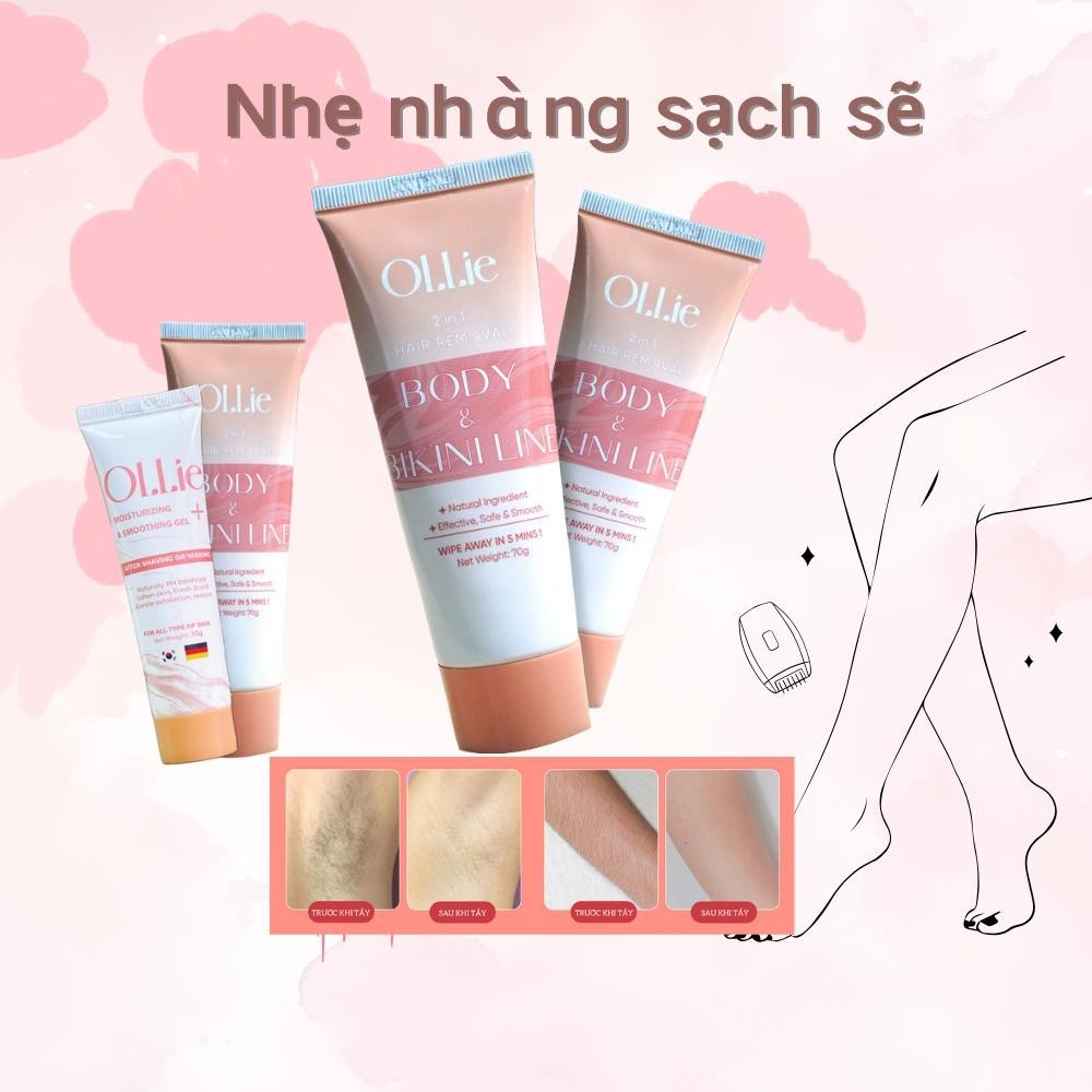  1 Kem tẩy lông OLLIE  tẩy lông vùng kín nách tay chân triệt lông an toàn không đau rát dung 