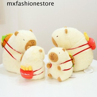 Mxfashionestore Khoai tây chiên kiểu Pháp Búp bê Capybara, Chip mô phỏng Hamburger Capybara Búp bê sang trọng, Búp bê đi cùng trẻ em Bộ sưu tập Ins Đồ chơi Capybara sang trọng mềm Quà tặng sinh nhật