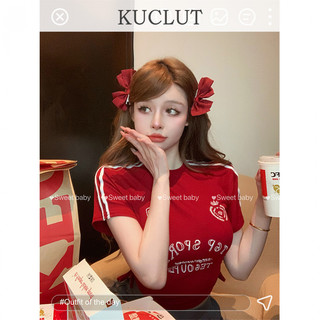 KUCLUT áo phông áo thun nữ croptop baby tee Fashion Cổ điển Dễ thương Phong cách WTX2450YK5 28Z240709