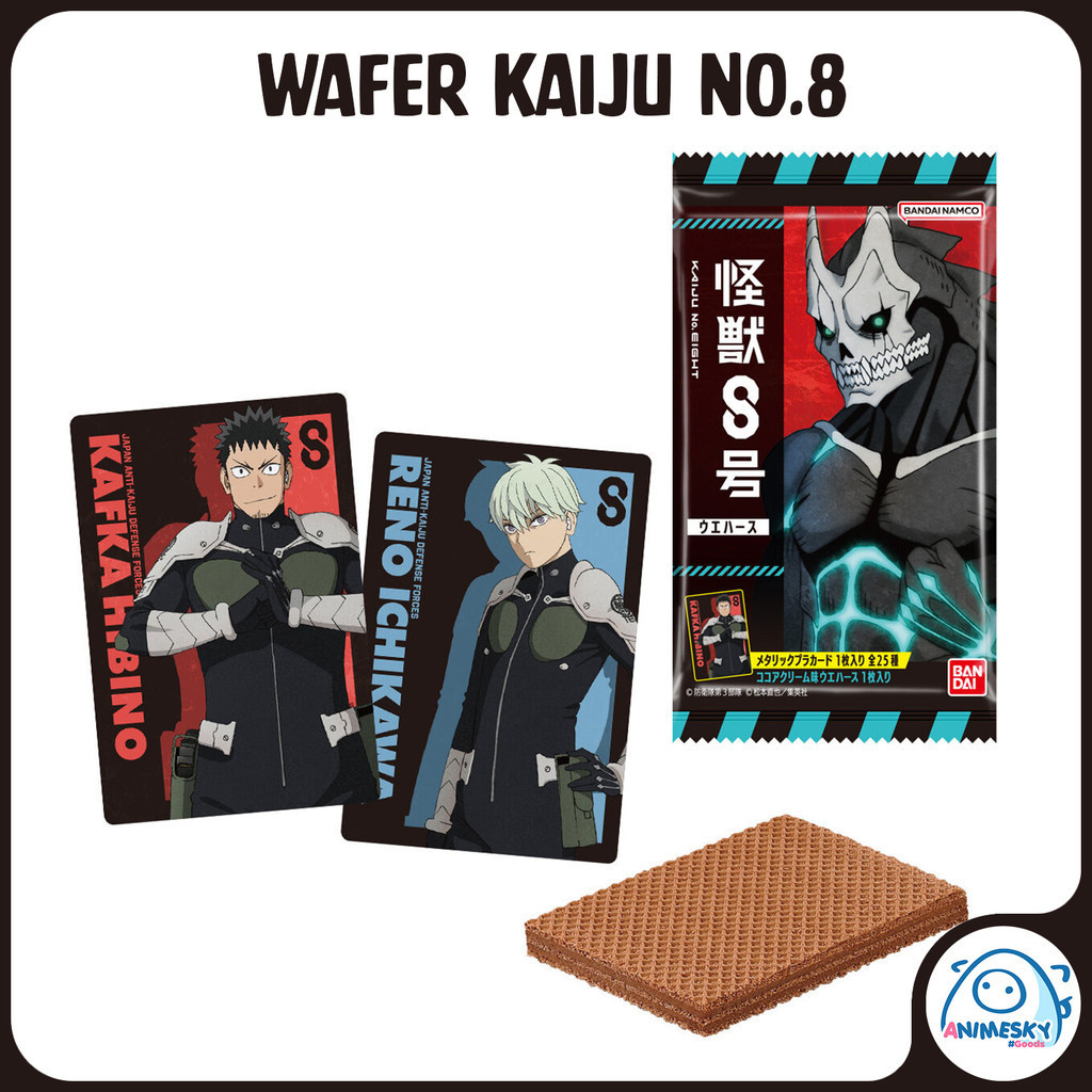 [Có sẵn] Pack thẻ nhân phẩm bánh xốp Quái Vật Số 8 chính hãng - Wafer card Kaiju no 8 - Animesky