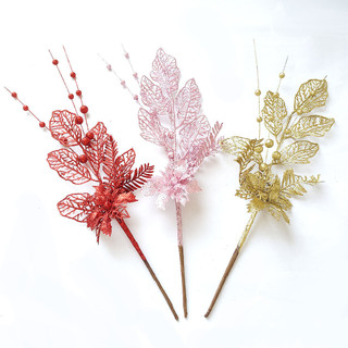 Đồ trang trí Giáng sinh Bột vàng Hoa Lily Trang trí Nhánh Cây thông Noel