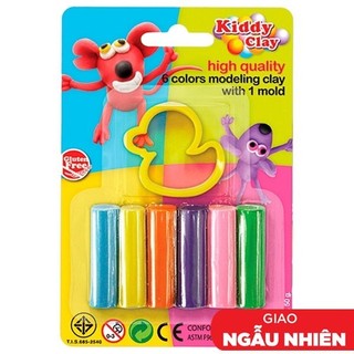 Đất nặn kiddy clay 6 màu + khuôn hình st-50-6+sm- - kiddy clay