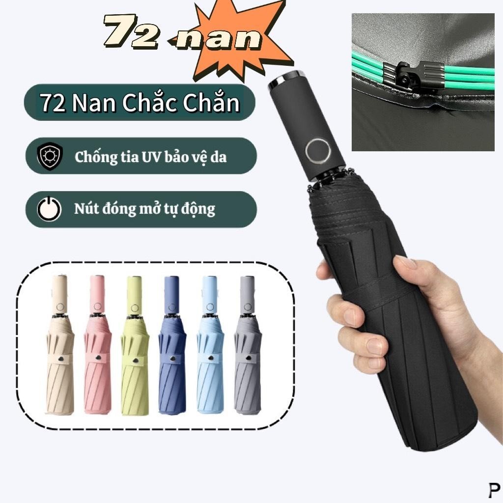 Ô dù che nắng đi mưa 72 nan Thép mở tự động Dù Chống Tia Uv Tự Động Đóng Mở Dùng Cho 2 đến 3 Người