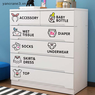 Nhãn dán quần áo trẻ em Trang trí nội thất Nhãn dán tủ quần áo Decal Phân loại phòng ngủ Nhãn dán hoạt hình