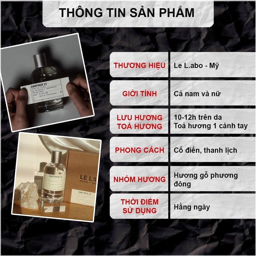 (Auth)  Nước hoa unisex Le Labo Another 13 chính hãng, chai chiết 10ml, 20ml