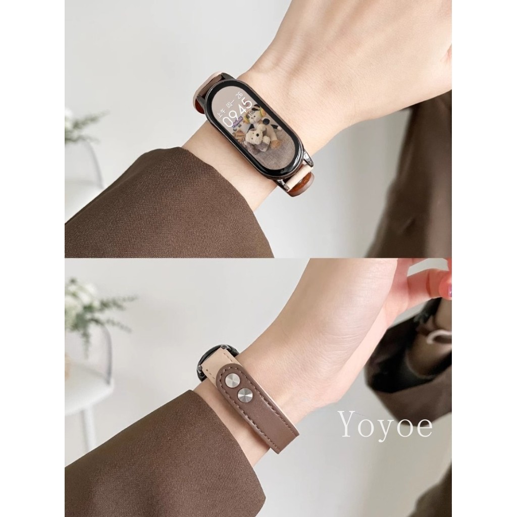 Da Thời Trang Cho Mi Band 10 9 8 7 6 5 4 NFC Dây Đeo Cổ Tay Dây Đeo Đồng Hồ Vòng Tay Thay Thế Dây Đeo Đồng Hồ Phụ Kiện