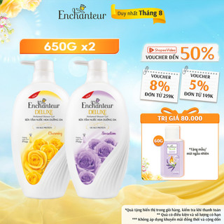 Combo 2 Sữa tắm hương nước hoa Enchanteur Charming và Sensation 650g/Chai