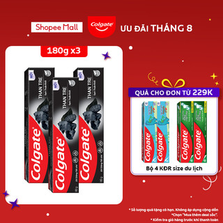 Bộ 3 Kem đánh răng Colgate thiên nhiên Than tre Hàn Quốc khử mùi diệt khuẩn 180g