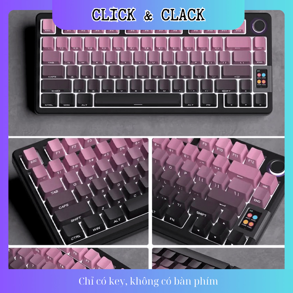 Keycap xuyên led gradient ninja (Side Print) mạch xuôi - PBT doubleshot Dùng Cho Bàn Phím Cơ Led RGB | BigBuy360 - bigbuy360.vn