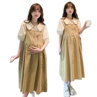 Đầm bầu đẹp Sét yếm MAMADRESS xinh xắn thiết kế YẾM KÈM ÁO SƠ MI tiện lợi mặc đi làm đi chơi SY10