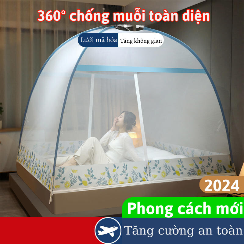Màn Chụp Lily's Decor Cao Cấp – Mùng Chụp Gấp Gọn Tự Bung, Thiết Kế Cửa Đôi, Lưới Chống Muỗi An Toàn