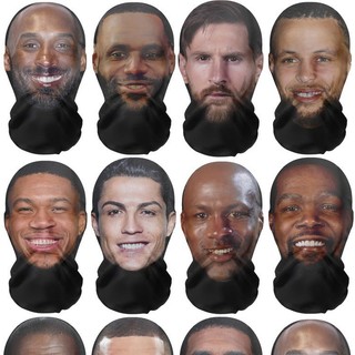 Ronaldo 3D Head Cover Star Face Performance Spook Trick Head Cover Full Face 3D Mask Balaclava James Jordan Curry