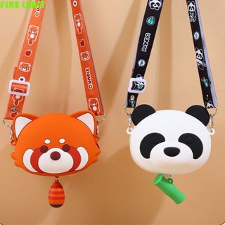 Túi đeo chéo gấu trúc, Túi gấu trúc đỏ hoạt hình động vật, Kawaii Pinch để huýt sáo Túi silicon gấu trúc mềm dành cho sinh viên