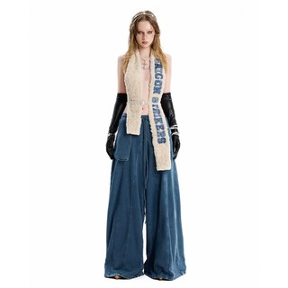 SG.S Washed Knitted Long Wide Pant - Quần dài thời trang 2 túi ngoài ống rộng lết đất
