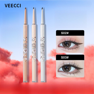  VEECCI Bút kẻ mắt Dòng cà phê Bút kẻ mắt hai đầu Bút Gel Bút kẻ mắt không phai màu chống nước 