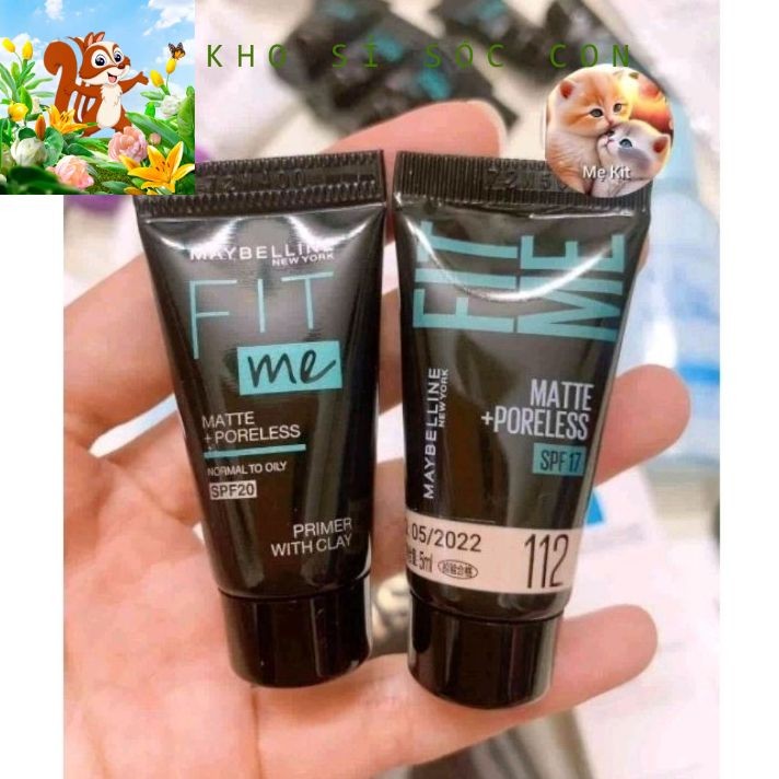(SÉT 2 TUÝP) Kem nền maybelline Fit Me Foundation 5ml tone 112 - Kem lót Maybelline fit me