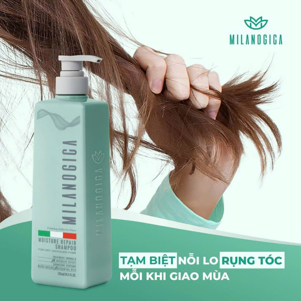 Bộ Dầu Gội Xả Hương Nước Hoa Giúp Sạch Gàu, Phục Hồi Tóc Hư Tổn Milanogica Shampoo / Conditioner 355ml - 725ml
