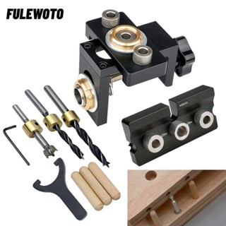 Jig hàn FULEWOTO, Jig lỗ bỏ túi chế biến gỗ 3 trong 1 bằng hợp kim nhôm, bền với mũi khoan 6 / 8 / 10 / 12 / 15mm cho đồ nội thất