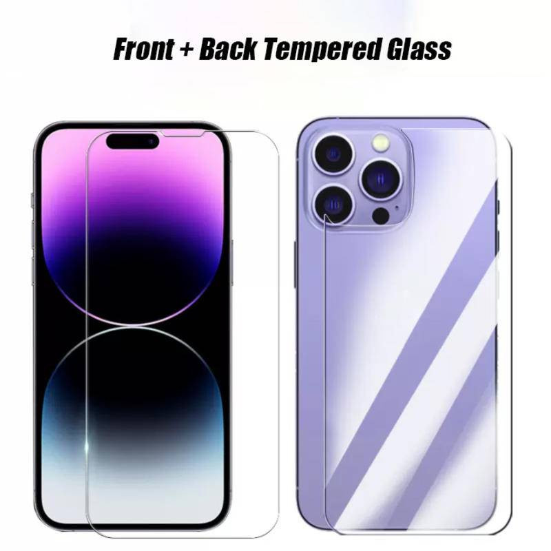 Iphone16 16Pro 16Plus iPhone15 1 Bộ 2 Trong 1 600D Mặt Trước HD Trong Suốt Kính Cường Lực Cho iPhone