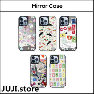 Juji Casetify Pretty Butterfly Bunny Pearl Nhựa Cứng Gương Acrylic Dành Cho iPhone 16 12 13 14 15 Plus Pro Max Vỏ