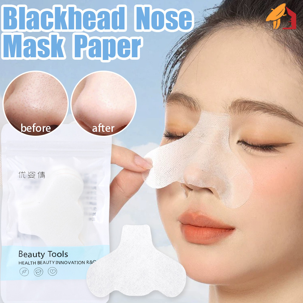 100 Cái Mặt nạ Hỗ trợ giảm mụn đầu đen mũi thực tế - Miếng dán mũi làm sạch lỗ chân lông nhẹ - Tẩy mụn mặt dùng một lần