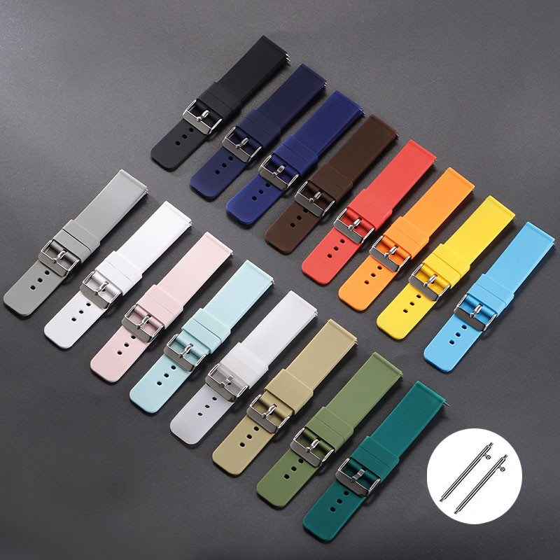 Dây đeo đồng hồ cao su mềm Dây đeo đồng hồ silicon phát hành nhanh 14mm 16mm 18mm 19mm 20mm 22mm 24mm 10mm 12mm 15mm 21mm Vòng đeo tay đa năng Dây đeo cổ tay chống nước Dây đeo cổ tay nam nữ