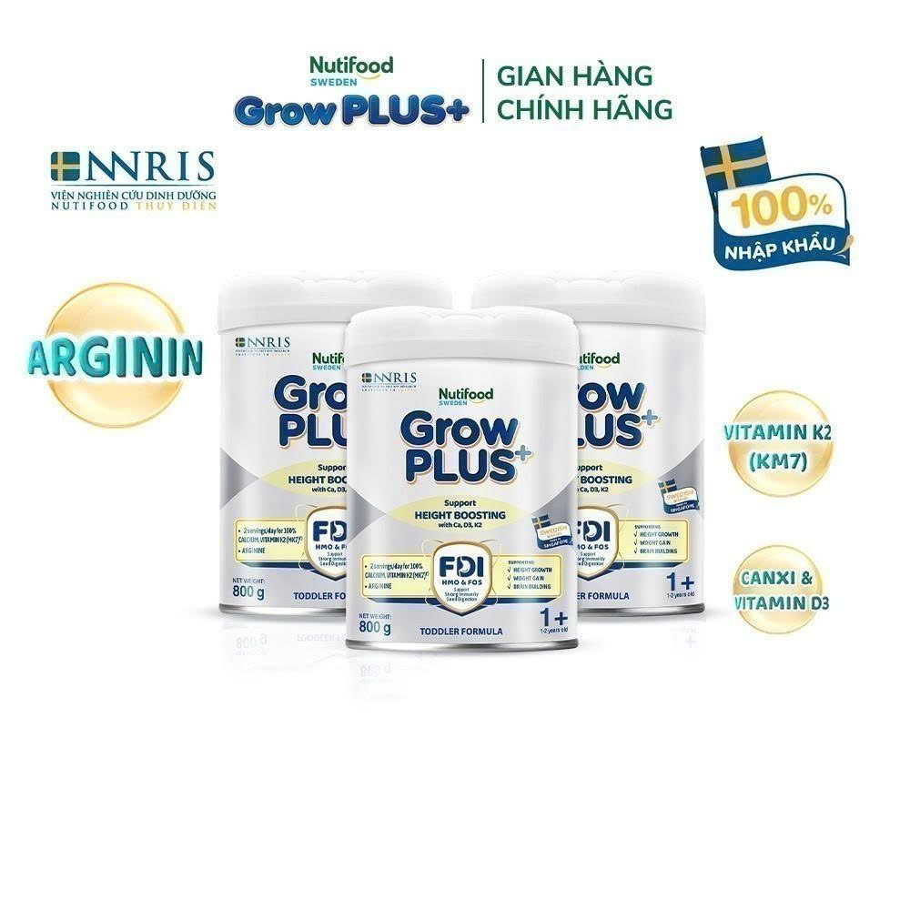 Sữa Grow Plus Bạc Colos Immunel Nutifood 800g