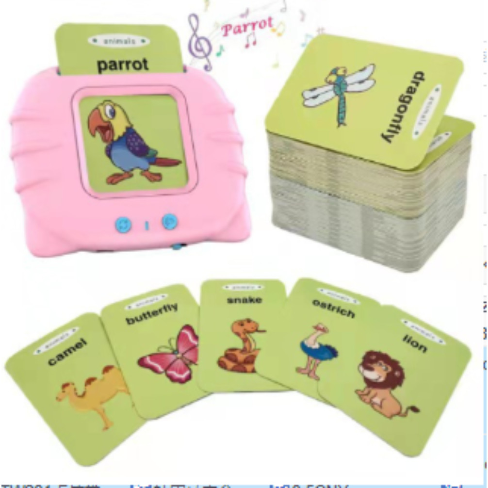 Portable Pronunciation Oral Learning Card Machine Kids Educational Toys Flash Card Reader