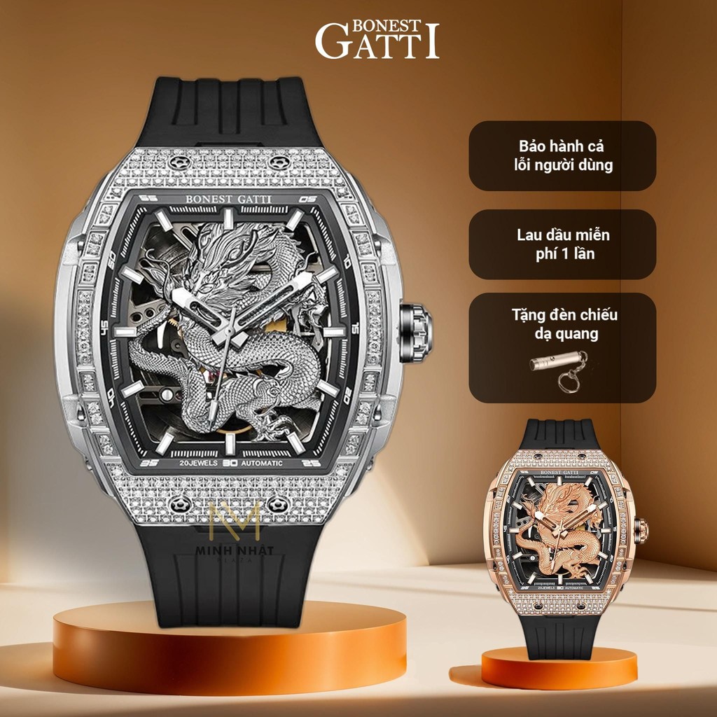 ĐỒNG HỒ NAM BONEST GATTI RỒNG BG5605 CHÍNH HÃNG /TẶNG 1 ĐÈN CHIẾU DẠ QUANG