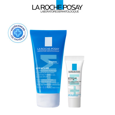 Bộ đôi làm sạch da & hỗ trợ giảm mụn La Roche-Posay Effaclar Purifying Foaming Gel