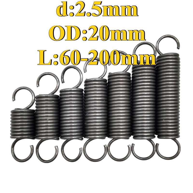 Lò xo căng / lò xo căng có móc (d = 2.5mm, OD20mm, L = 60 ~ 200mm), áp dụng cho cửa nhà để xe, bunni
