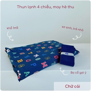 kèm bo cổ - Vải thun lạnh 4 chiều Hàn, may quần áo hè thu cho bé trai, màu đậm sạch sẽ, trơn, mịn, nhẹ nhàng