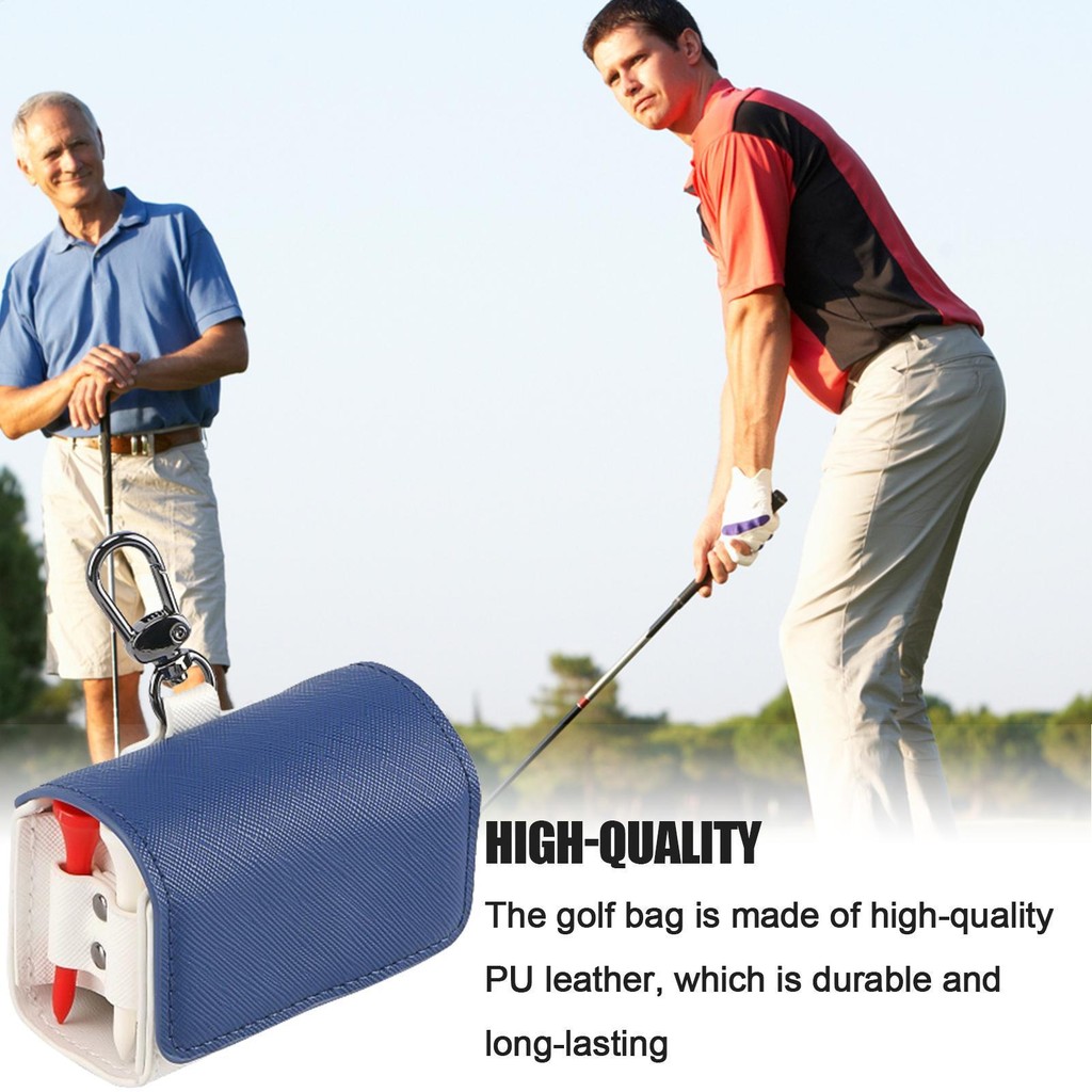 Golf Ball Pouch Water Proof Golf Pouch Golf Ball Holder PU Leather Golf Bag Golf Ball Storage Golf P