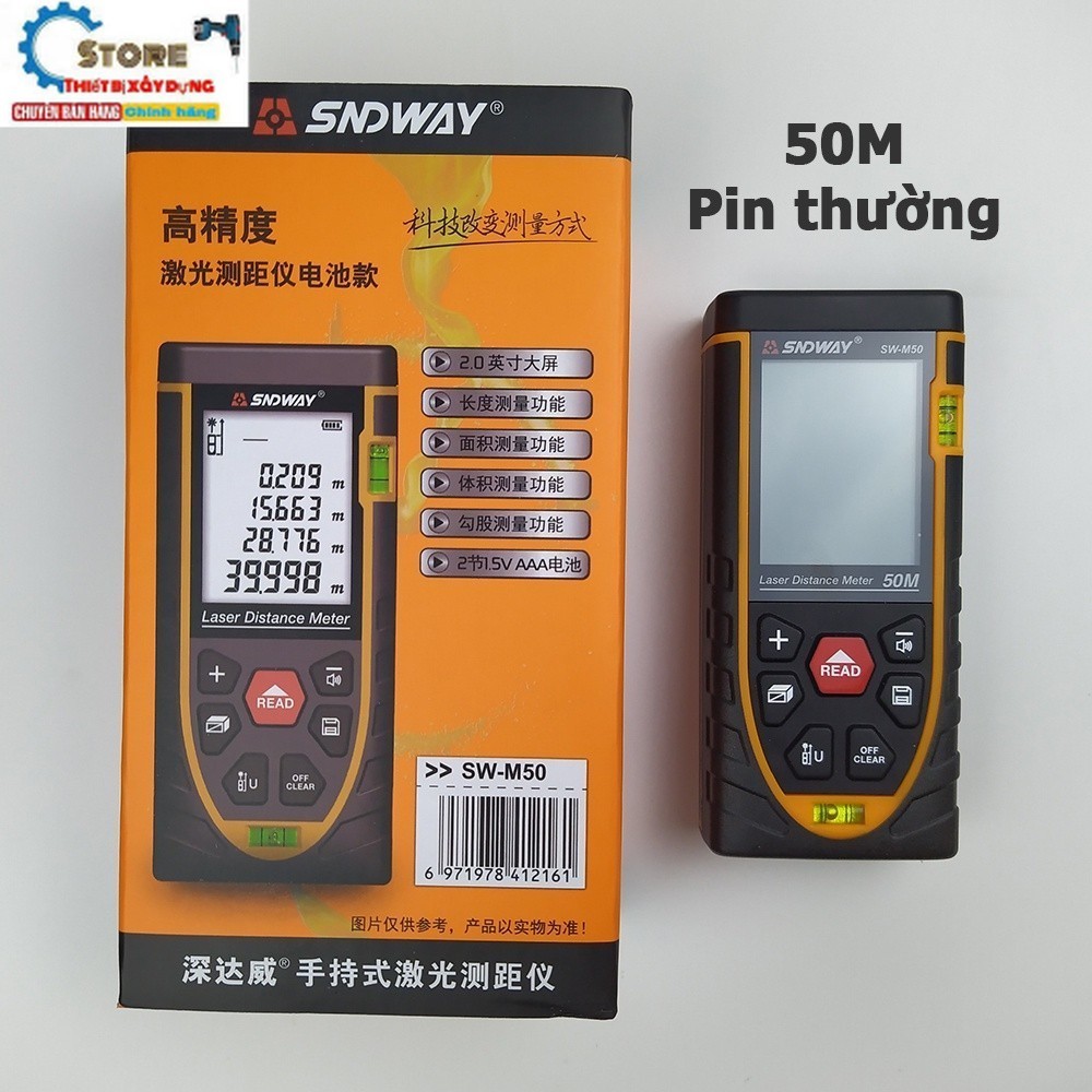 Thước đo khoảng cách bằng tia laser SNDWAY SW-M40/M50/M60/M70/M80/M100 sto.re máy rẻ
